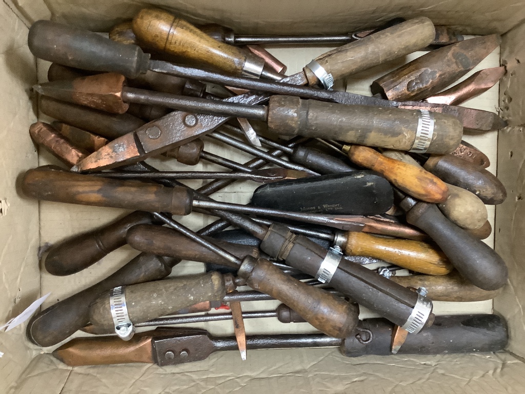 A box of soldering irons